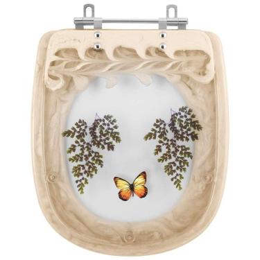 Imagem de Acento Sanitário Acrílico Decorada Sabatini Bege para vaso Icasa 6lpf