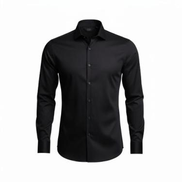 Imagem de Camisa Manga Longa Masculina Social Slim Fit Confortável Estilo Casual