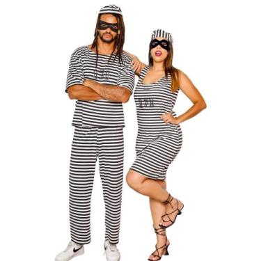 Imagem de Fantasia de Casal Presidiário Listrado 171 Irmãos Metralha Prisioneiro