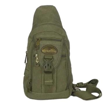 Imagem de Pochete Masculina Bolsa Transversal Em Lona Brasil Ja8016 - KVN, Verde