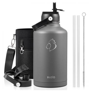 Imagem de Garrafa Térmica 1900L Portátil com Isolamento a Vácuo, Aço Inoxidável, BUZIO, Cinza