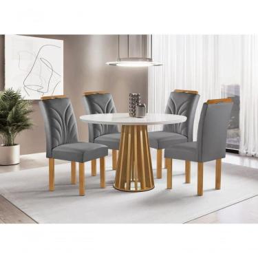 Imagem de Sala De Jantar 4 Cadeiras C Vidro 1,0m - Dublin - Sky Móveis