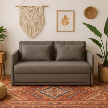 Imagem de Sofá-cama Casal 152cmx90cm Linho Charlie Cinza