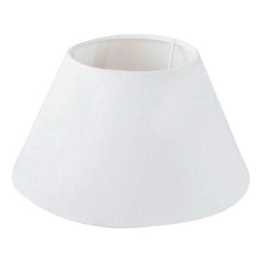 Imagem de Cúpula de Abajur 30x15x45cm Grande em Tecido Algodão Ref 24 Branco - T