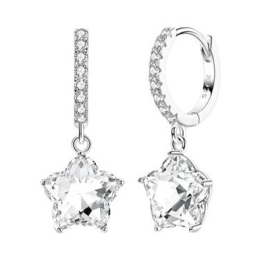 Imagem de Brincos De Prata Esterlina 925 Com Estrelas Rosa E Conchas Florais Par