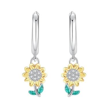 Imagem de Brincos De Prata Esterlina 925 Com Estrelas Rosa E Conchas Florais Par