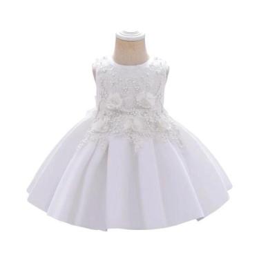 Imagem de Vestido De Festa Para Meninas Com Laço De Flor, Vestido De Casamento E