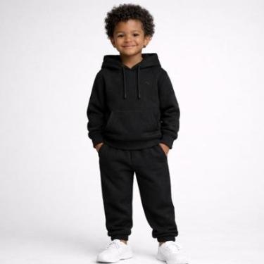 Imagem de Conjunto Moletom Infantil Canguru Menino Blusa e Calça Ajustável-Masculino