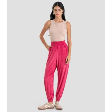 Imagem de Calça Feminina Jogger Veludo Cotelê Dianna Vermelho, G, Vermelho