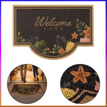 Imagem de Capacho Porta Entrada Kapazi Vinil Welcome Elegante 40x75cm