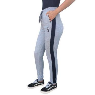 Imagem de CALÇA DE MOLETOM SLIM JOGGER WOOKS LISTRA FEMININA - WM14-PRETO-G-Feminino