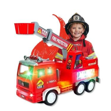 Imagem de Caminhão Bombeiro Brinquedo Infantil Interativo com Sensor Bate e Volt