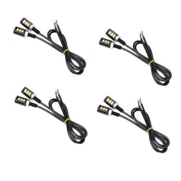 Imagem de Kit 4 Pares Parafuso De Placa Luz 3 Leds Carro Moto Tuning - Little Bo