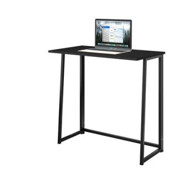 Imagem de Mesa Dobrável Escrivaninha Apoio Para Estudos Trabalho Preto - Home A.