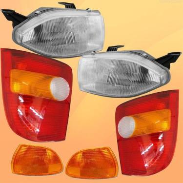 Imagem de Par Farol + Lanterna Palio E Pisca Laranja 96 97 98 99 00 - JCV