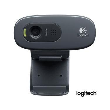 Imagem de Câmera Webcam para Windows com Microfone Integrado Preto e Cinza - Logitech - C270