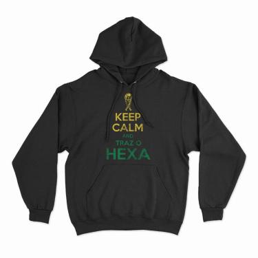 Imagem de Moletom Com Capuz Keep Calm And Traz o Hexa-Unissex