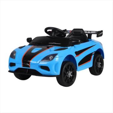 Imagem de Carrinho Elétrico Infantil Esportivo 12V Azul Rádio USB MP3 - Bangtoys
