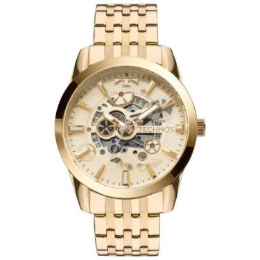 Imagem de Relógio technos masculino automático  8205nq-4x dourado, Dourado
