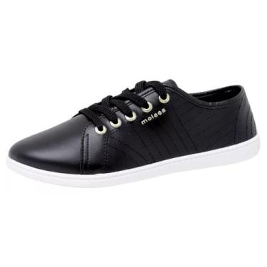 Imagem de Tenis Feminino Casual Conforto e Estilo Moderno Moleca, Preto, 37