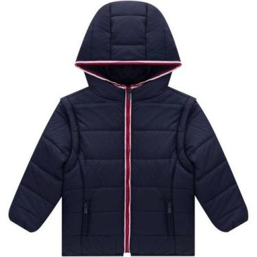 Imagem de Roupa Jaqueta Masculina Infantil 2 em 1 Puffer E Colete Azul Marinho M