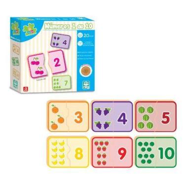 Imagem de Jogo De Encaixar Números 0 a 10 20 Peças Nig Brinquedos