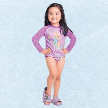 Imagem de Conjunto  Infantil Menina Blusa E Calcinha  Proteção Solar UV50+ Serei