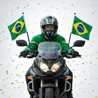 Imagem de Kit 2 Bandeiras Do Brasil Moto Bike Torcida Copa Do Mundo - warna