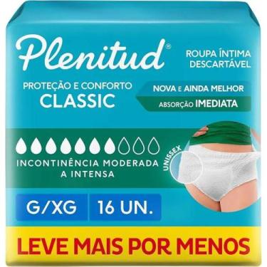 Imagem de Roupa Íntima Descartável Unissex Plenitud ClassicTam G/XG com 16 unida