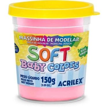 Imagem de Massa De Modelar 150gr Acrilex Soft Rosa Bebê MASSA DE MODELAR 150GR A