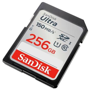 Imagem de Cartão de Memória SD Ultra U1 256GB Classe 10 UHS-I Leitura 100MB-s para Fotos e Vídeos Full HD Sandisk
