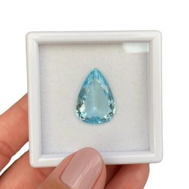 Imagem de Água Marinha Azul Gota Pera 12,68ct - SP GEMAS