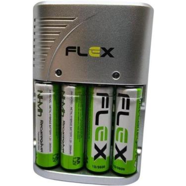 Imagem de Carregador de Pilhas FXC164P Bivolt para AA AAA e 9V com Desligamento Automático Cinza 2 Flex