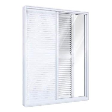 Imagem de Porta de Alumínio Balcão de Correr Lateral Flex 2 Folhas Móveis 1 Fixa