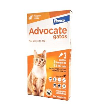 Imagem de Elanco Combo Advocate Multiproteção contra pulgas, vermes, sarnas em gatos de até 4 Kg - 3 Bisnagas