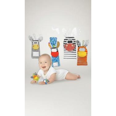 Imagem de Kit Meias e Pulseiras Chocalho Bebê 4 Peças Animais - Congratulations 