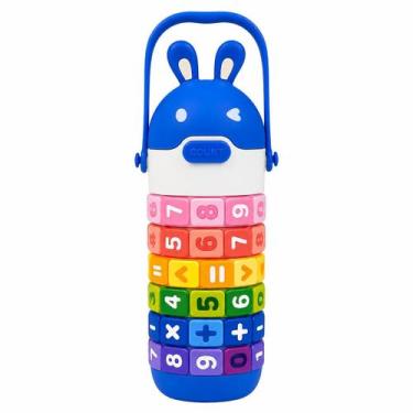 Imagem de Garrafa Infantil Térmica com Tabuada 430ml Azul - LaLeLiEletronicos