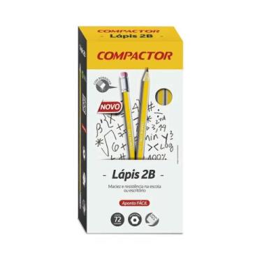 Imagem de Lápis Preto Compactor Hexagonal 2B c/Borracha C/72 002062029