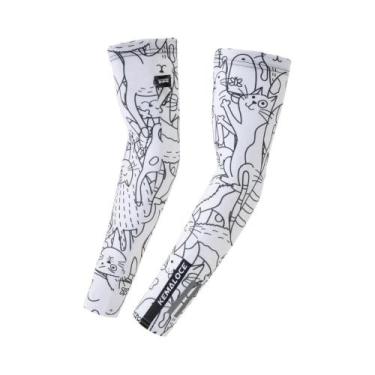 Imagem de Manguitos De Ciclismo Branco E Preto Com Proteção UV KEMALOCE, Proteto