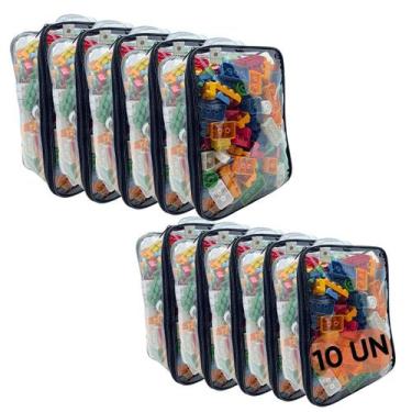 Imagem de Kit 10 Organizadores de Brinquedos PVC bubag Transparente Tamanho G, P