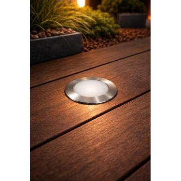 Imagem de Balizador embutir de solo mini led 0,3w 3971 s ie 2700k prata ip66 int