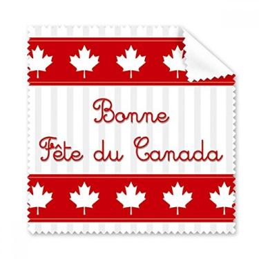 Imagem de Maple Leaf Happy Canada Day Pano de limpeza de slogan vermelho 5 peças
