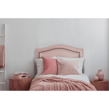 Imagem de Cabeceira Solteiro Curva 90x60cm Cor Rosa - Tachas Fumê