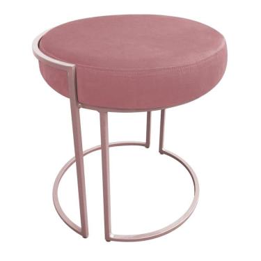 Imagem de Puff Love Suede Base Rose D`Rossi