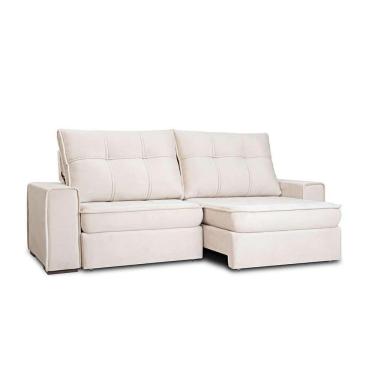 Imagem de sofá 3 lugares retrátil e reclinável living versalhes veludo marfim 230 cm