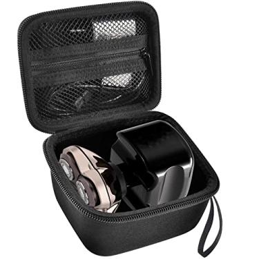 Imagem de Capa compatível com barbeador de caveira elétrico Pitbull Pro, barbeadores de cabeça masculinos rotativos de viagem rígidos bolsa de armazenamento com bolso de malha com zíper para