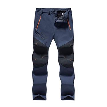 Imagem de Calça masculina de esqui com bolso com zíper, à prova de vento impermeável grossa calças de golfe de poliéster para esqui e neve para inverno caminhada ao ar livre roupa de esqui durável softshell ski