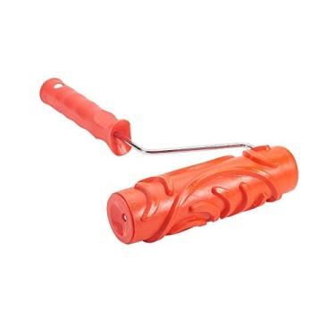 Imagem de Rolo de Parede Vermelho Pincel Rolos de Impressão Cola Macia Em Relevo Cabo Plástico Vermelho Multi-Padrão Conjunto de Tinta de Parede Ferramentas de Decoração para Casa,07