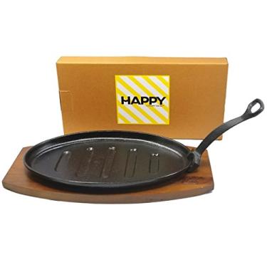 Imagem de Conjunto de pratos de ferro fundido Happy Sales HSS-TBSP1, grande, 17,78 cm L x 5,08 cm A x 30,48 cm, preto