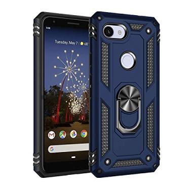 Imagem de Mobile phone accessories Para for Google Pixel 3a TPU à prova de choque + capa protetora de PC com suporte giratório de 360 ​​graus phone case